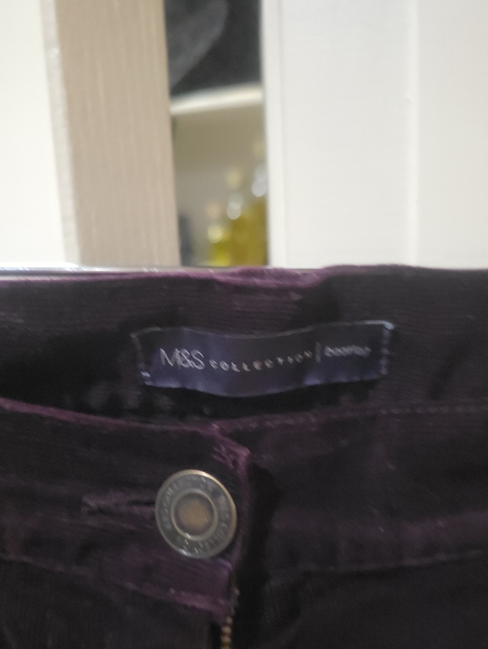 Marks & Spencer Women's Dark Purple Velvet Straight-Leg Trousers